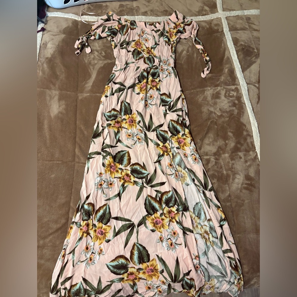 Band of Gypsies Pink Floral Maxi Dress